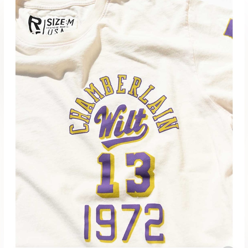 Wilt Chamberlain #13 Vintage White Tee
